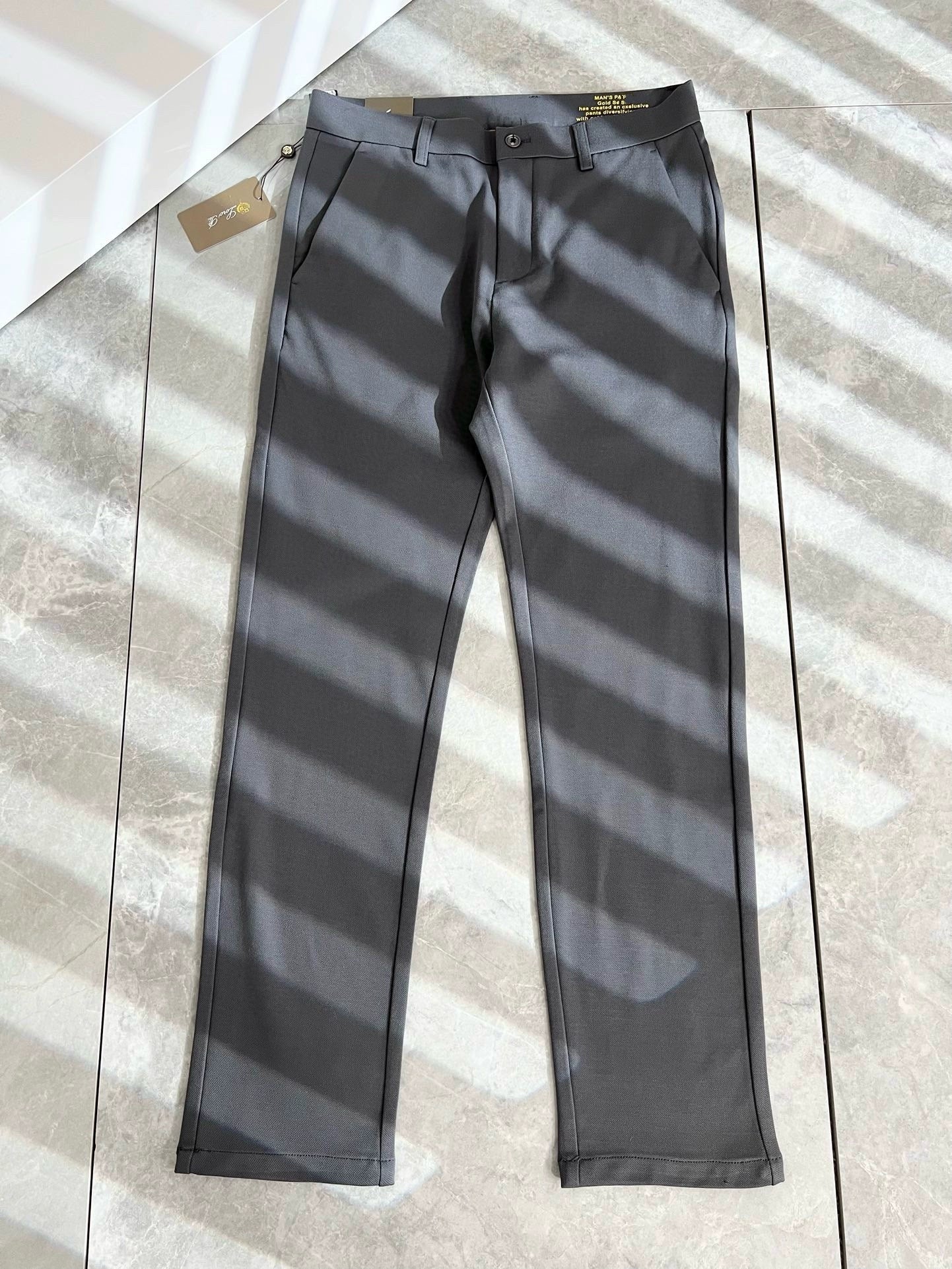 LP Italian Versatile Comfortable Cotton Straight Pants Men's Solid Color Casual Pants