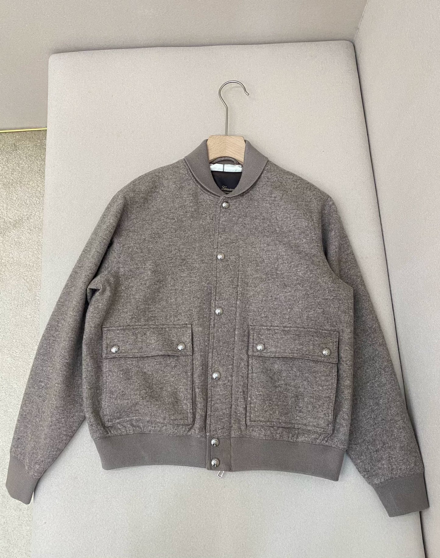 LP Italian autumn and winter green fruit collar airplane jacket men's casual jacket