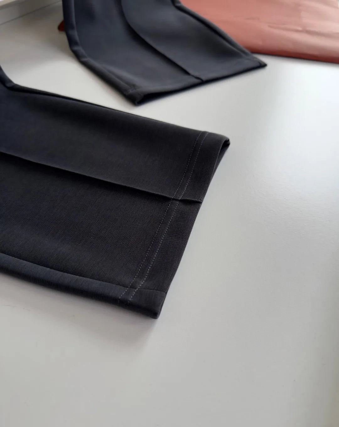LP Italian 25ss cotton-blend soft elastic waist tether straight casual pants