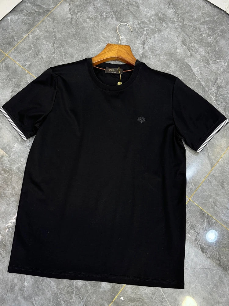 LP Italy 25ss Mercerized Cotton Crew Neck Bottom Half Sleeve Casual Short Sleeve T-Shirt
