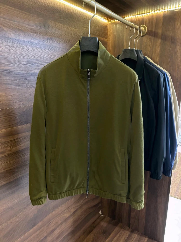 LP Italy 25ss solid color double-sided wear stand-up collar casual jacket