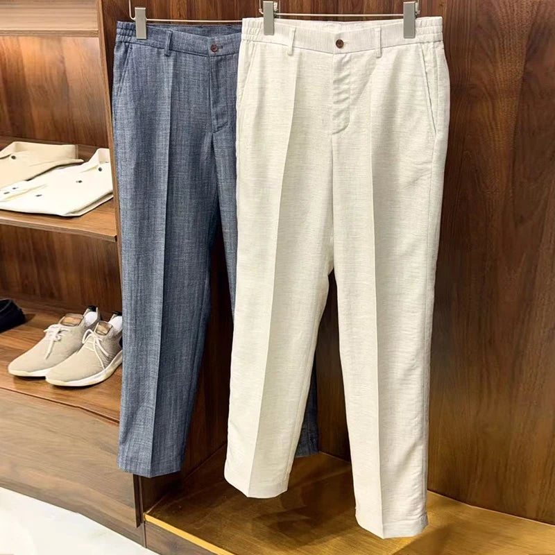 LP 25ss silk and linen straight casual pants non-iron trousers