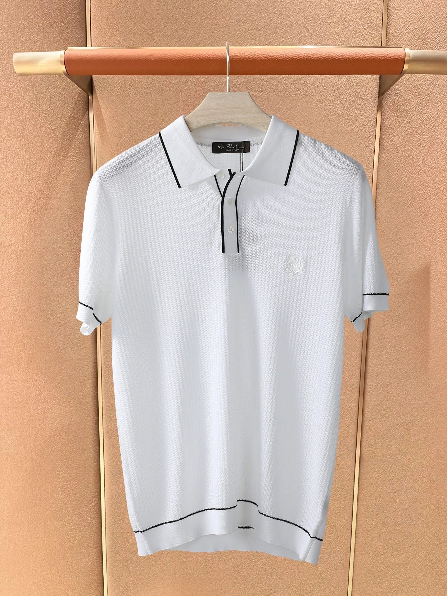 LP Italy 25ss business lapel knitted sweater men's casual short-sleeved polo shirt
