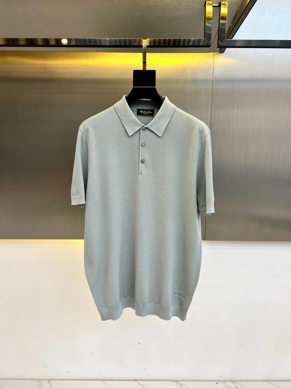 LP Italian old money wind 25ss cotton blended knitted lapel short-sleeved casual polo shirt