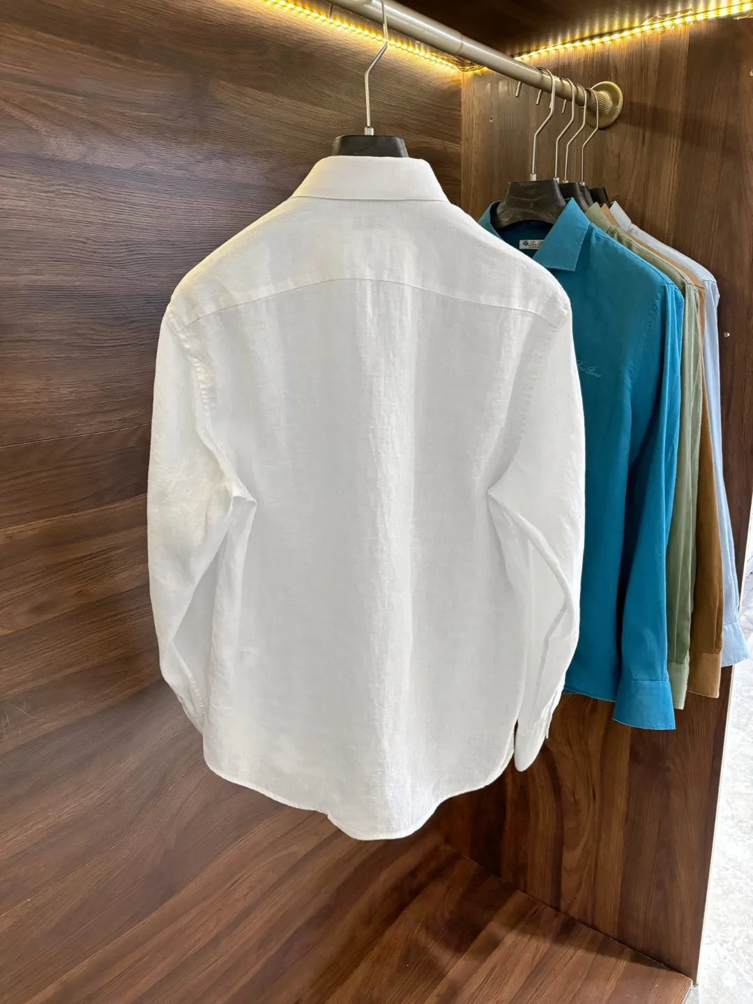LP Italian Light Luxury Men's 100% Linen Business Casual Elegant Long Sleeve Shirt