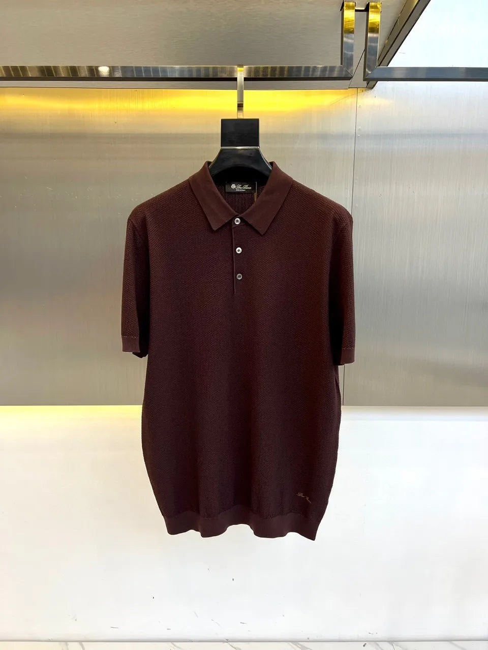 LP Italian old money wind 25ss cotton blended knitted lapel short-sleeved casual polo shirt