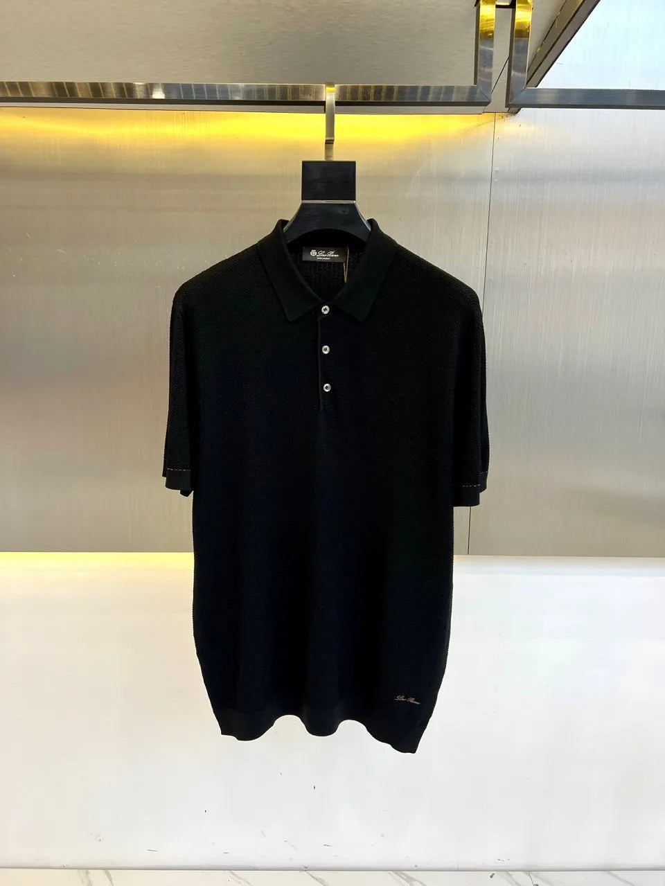 LP Italian old money wind 25ss cotton blended knitted lapel short-sleeved casual polo shirt