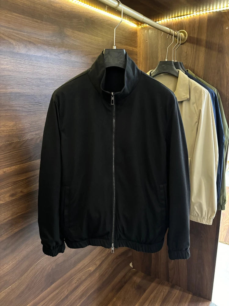 LP Italy 25ss solid color double-sided wear stand-up collar casual jacket