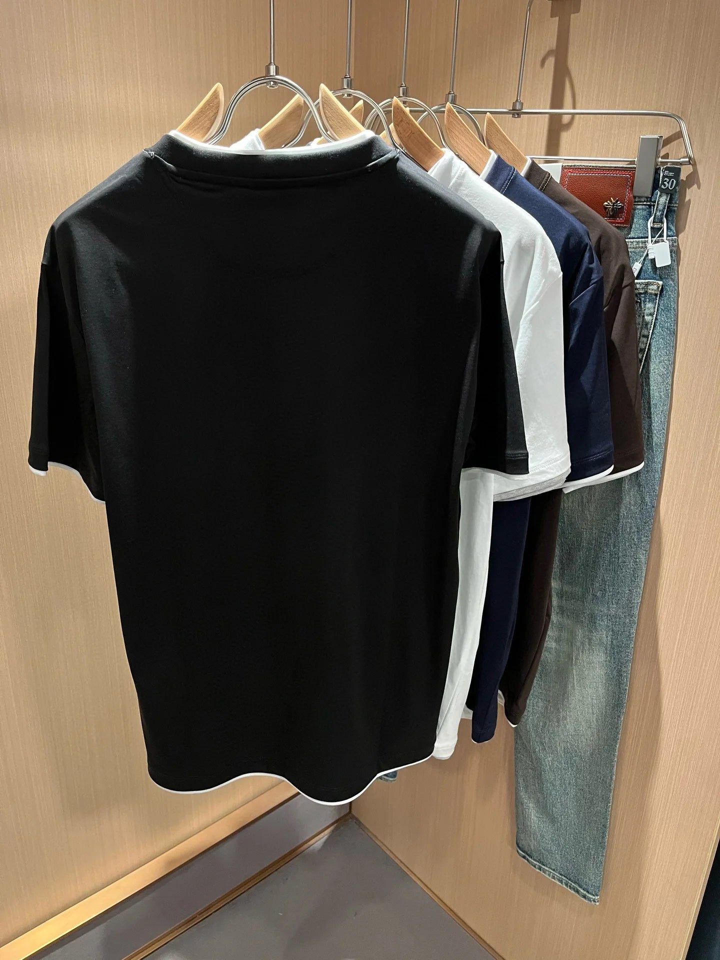 BC Italy 25ss long-staple cotton breathable fake two-piece casual old money wind short-sleeved T-shirt