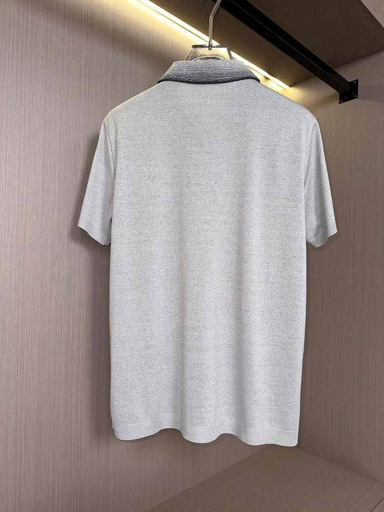 LP Italy 25ss comfortable micro-elastic lapel casual short-sleeved polo shirt