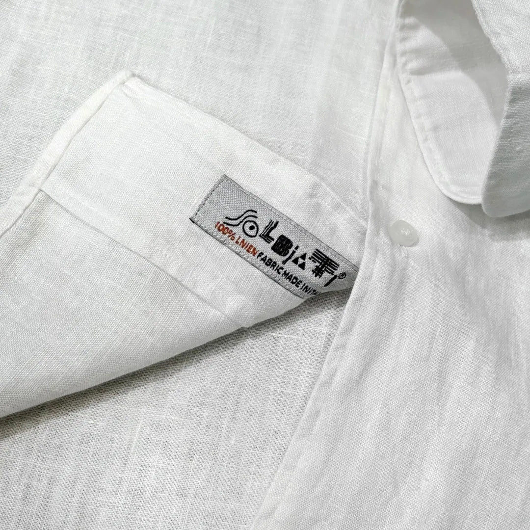 LP Italian Light Luxury Men's 100% Linen Business Casual Elegant Long Sleeve Shirt