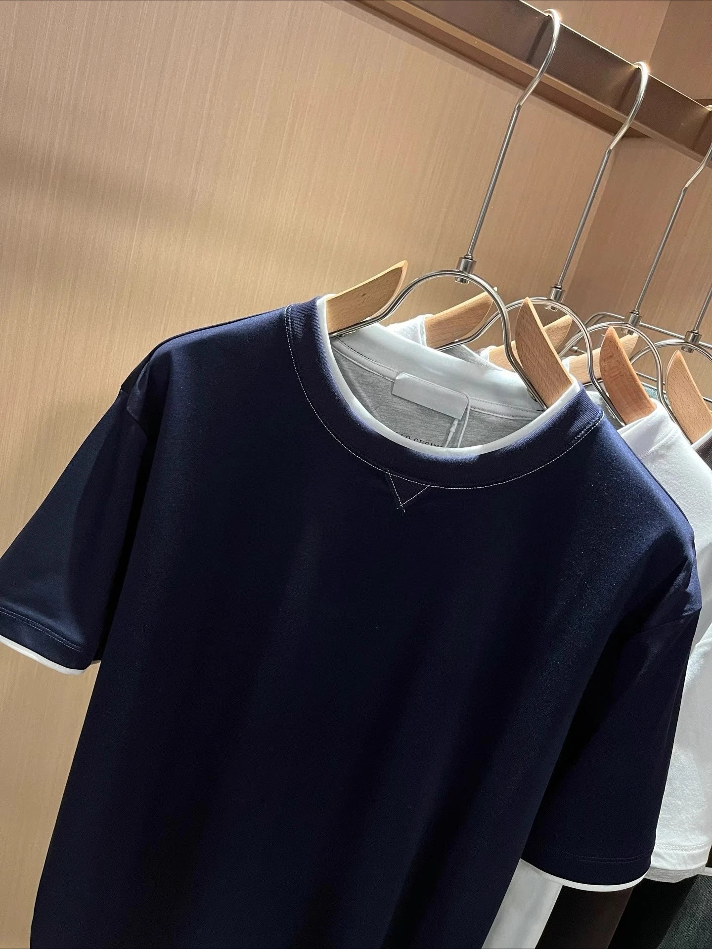 BC Italy 25ss long-staple cotton breathable fake two-piece casual old money wind short-sleeved T-shirt