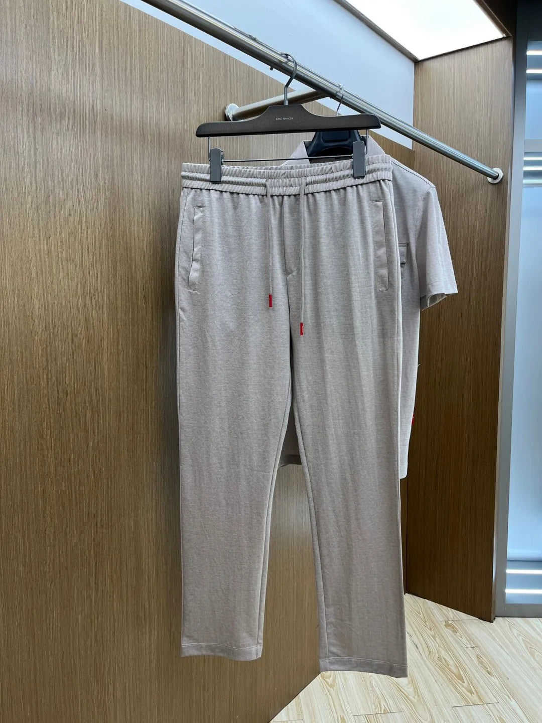 قميص Kiton 25ss old money wind lapel سترة مستقيمة وبنطال مطاطي بدلة كاجوال