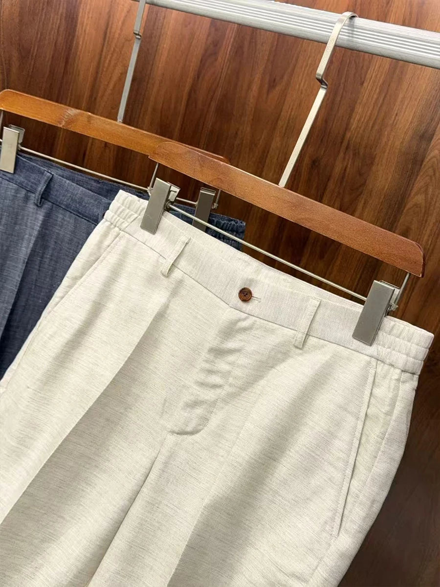 LP 25ss silk and linen straight casual pants non-iron trousers