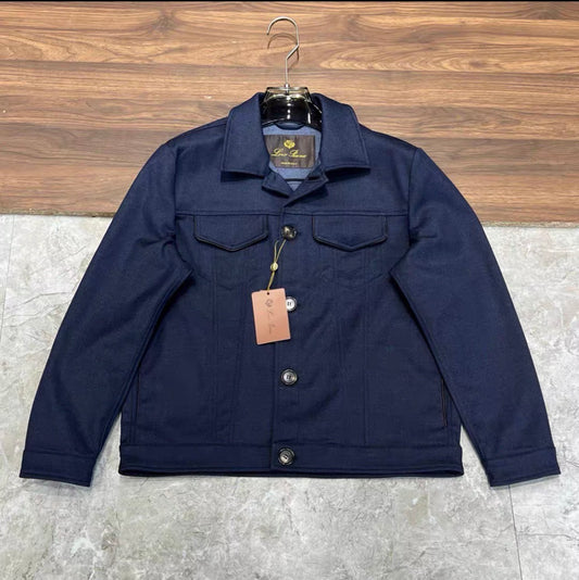 LP 25ss textured navy blue men's casual jacket