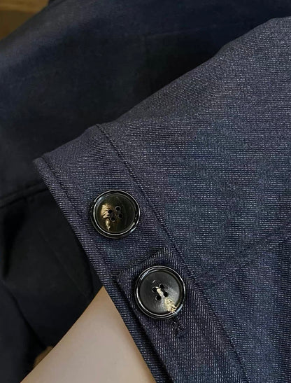 LP 25ss textured navy blue men's casual jacket