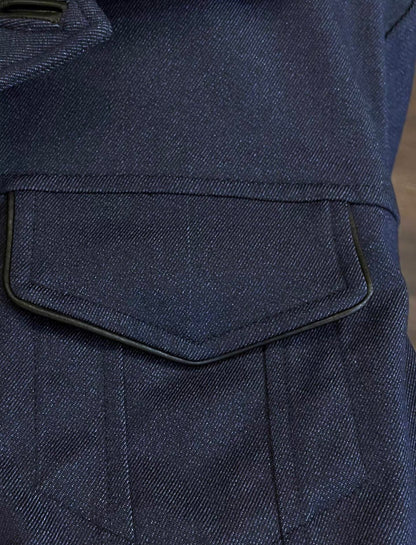 LP 25ss textured navy blue men's casual jacket