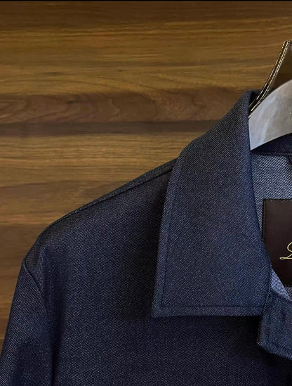 LP 25ss textured navy blue men's casual jacket