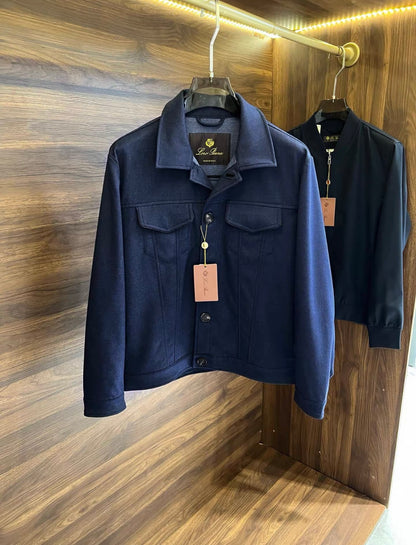 LP 25ss textured navy blue men's casual jacket