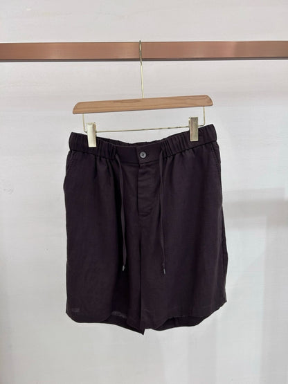 LP Italy 25ss comfortable breathable drawstring straight cotton and linen five-point pants casual shorts