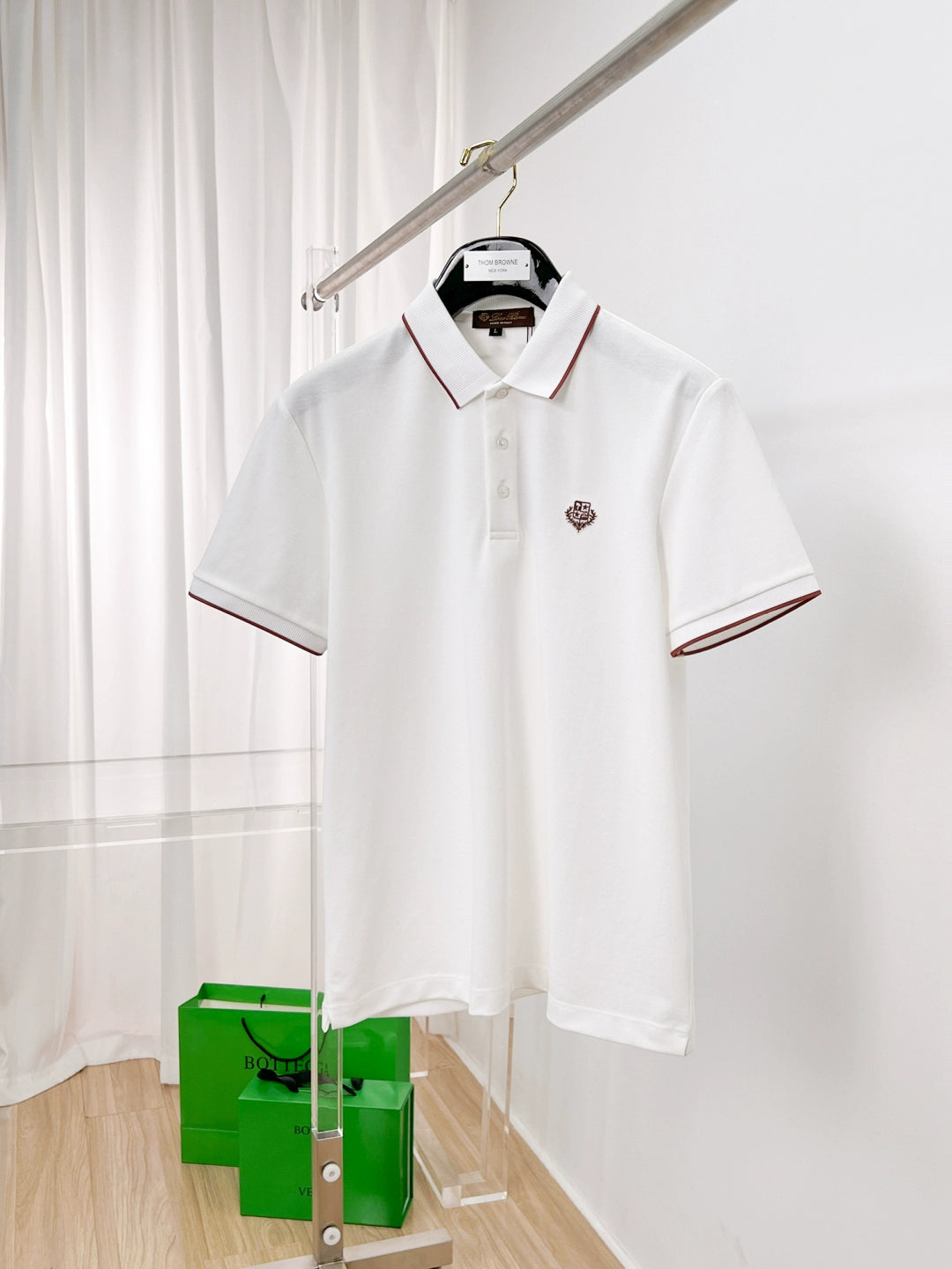 LP Italy 25ss pearl cotton breathable lapel casual short-sleeved polo shirt