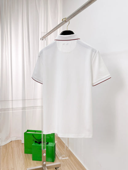 LP Italy 25ss pearl cotton breathable lapel casual short-sleeved polo shirt