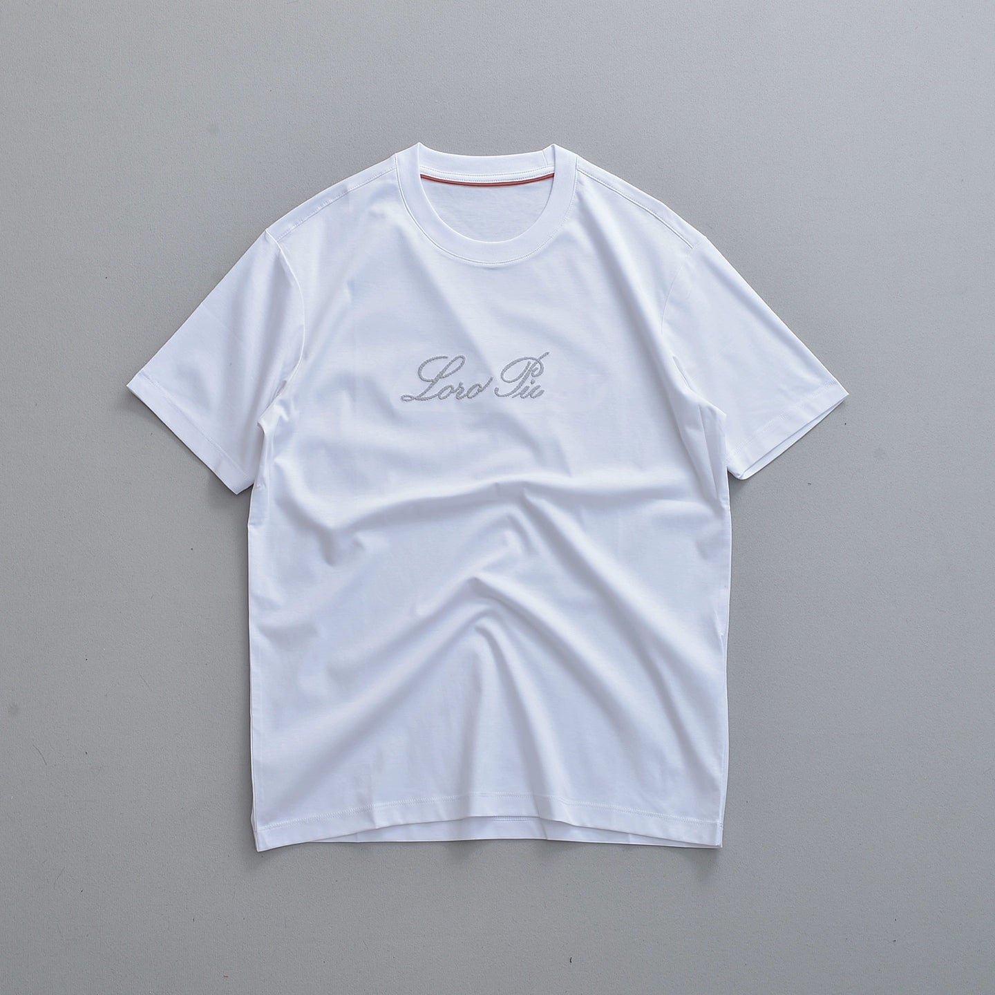 LP Italy 25Ss Letter Mercerized Cotton Crew Neck Half Sleeve Men's Casual Short Sleeve T-Shirt