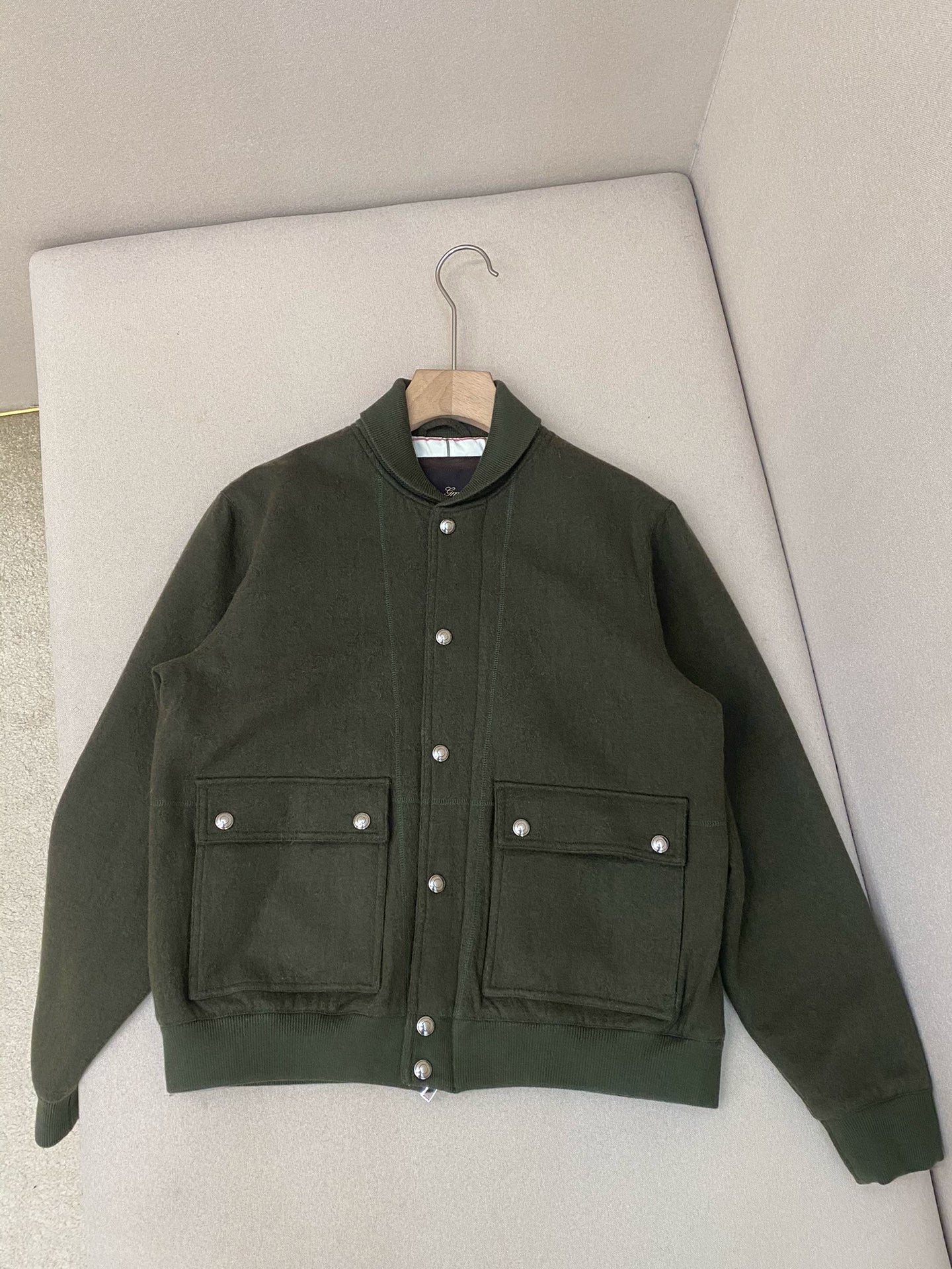 LP Italian autumn and winter green fruit collar airplane jacket men's casual jacket