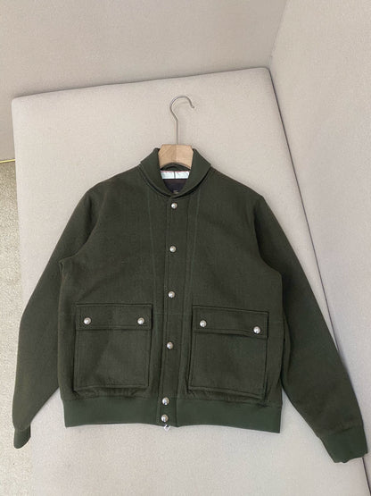 LP Italian autumn and winter green fruit collar airplane jacket men's casual jacket