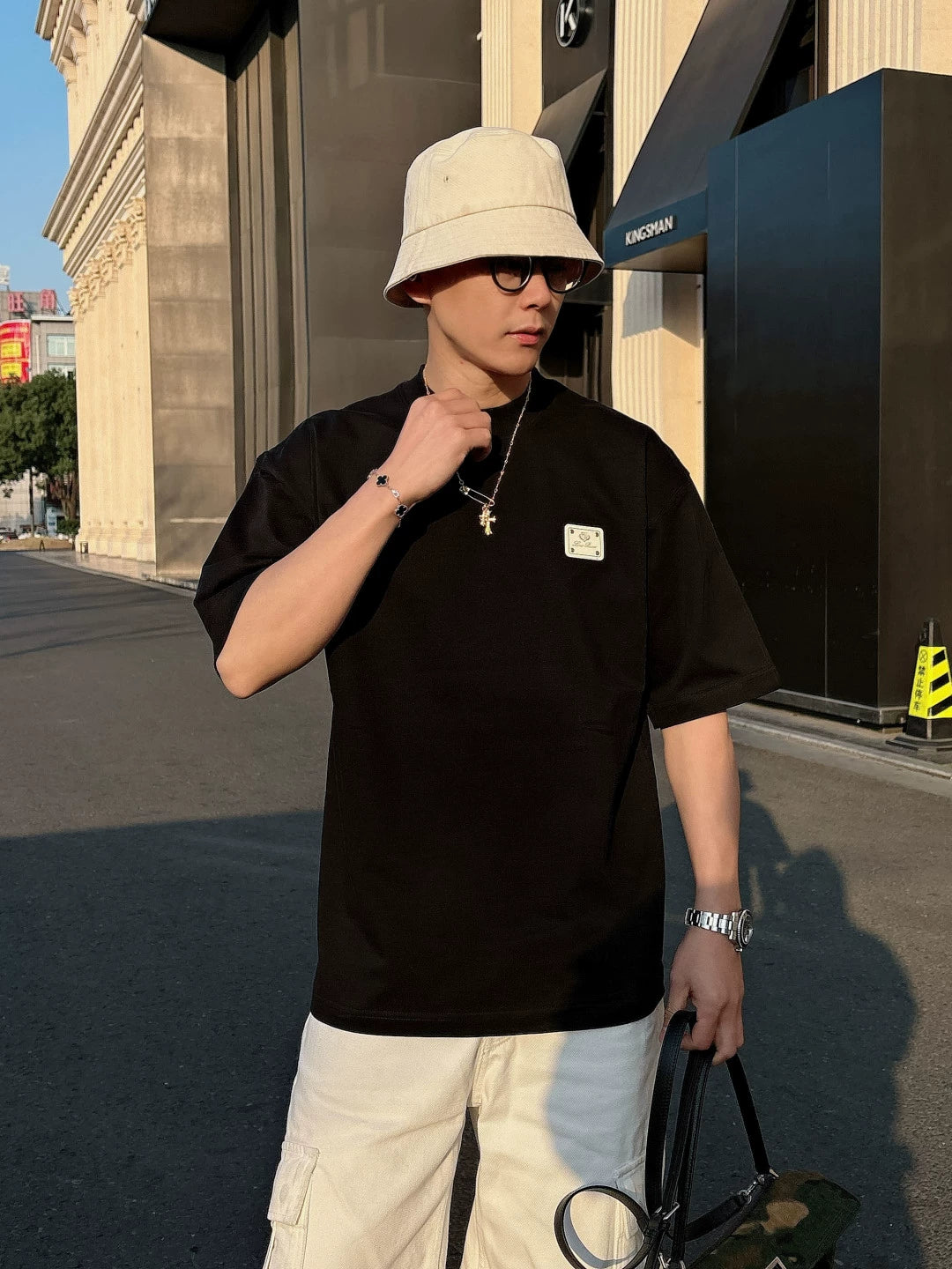 LP Italy 25ss cotton comfortable round neck half sleeve men's casual short sleeve T-shirt