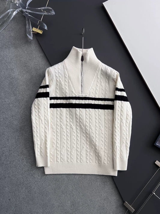 LP semi-high stand-up neck wool sweater men's casual long-sleeved sweater