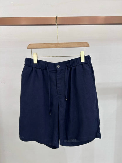 LP Italy 25ss comfortable breathable drawstring straight cotton and linen five-point pants casual shorts