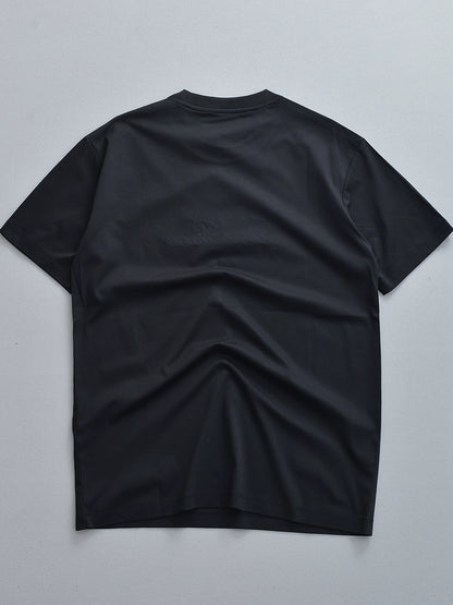 LP Italy 25Ss Letter Mercerized Cotton Crew Neck Half Sleeve Men's Casual Short Sleeve T-Shirt