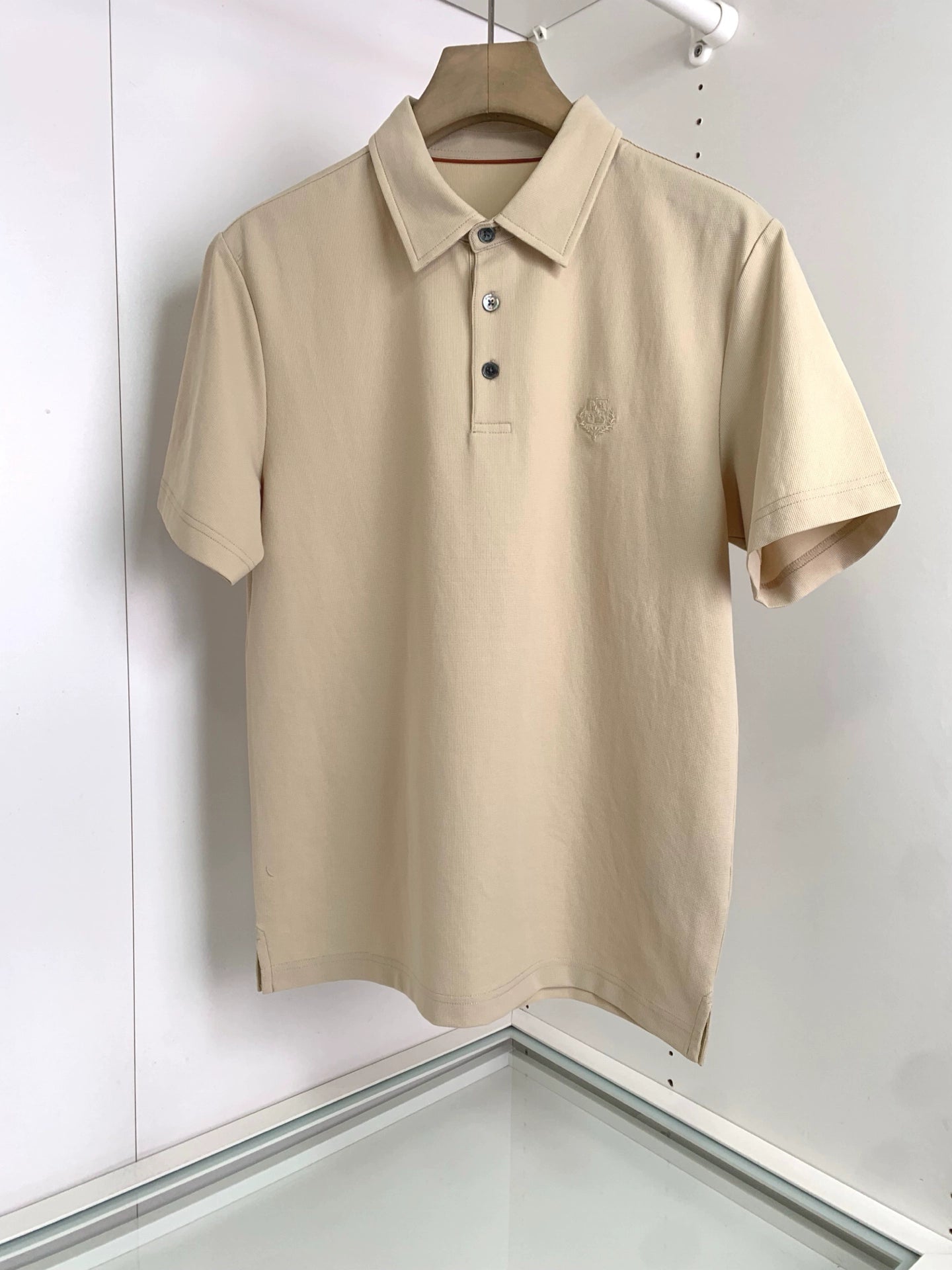 LP Italy 25ss simple business fashion embroidered lapel men's casual short-sleeved polo shirt