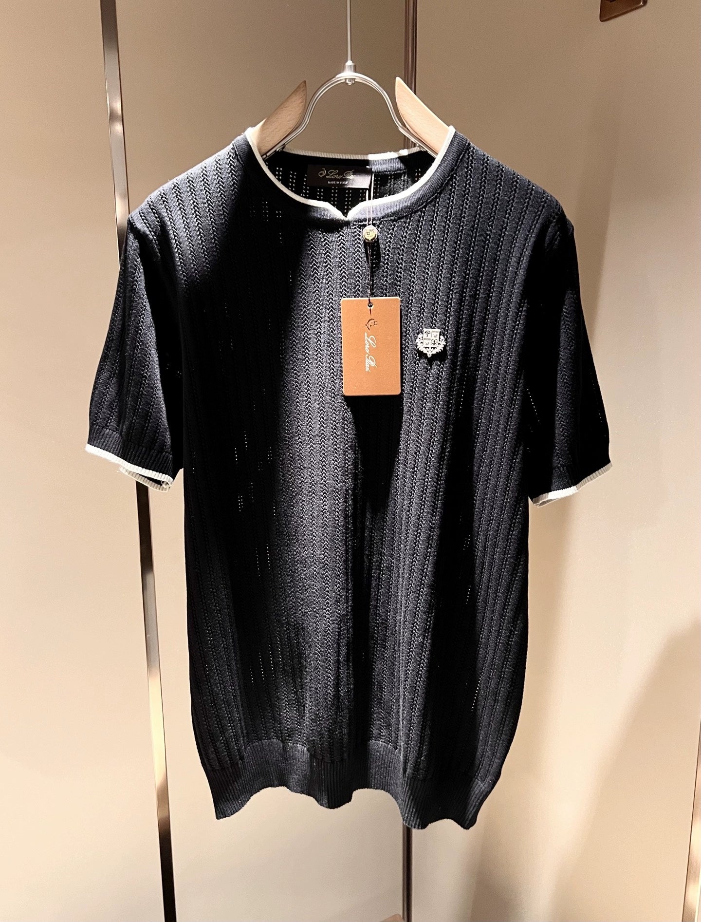 LP Italy 25ss comfortable breathable knitted sweater men's casual short-sleeved T-shirt