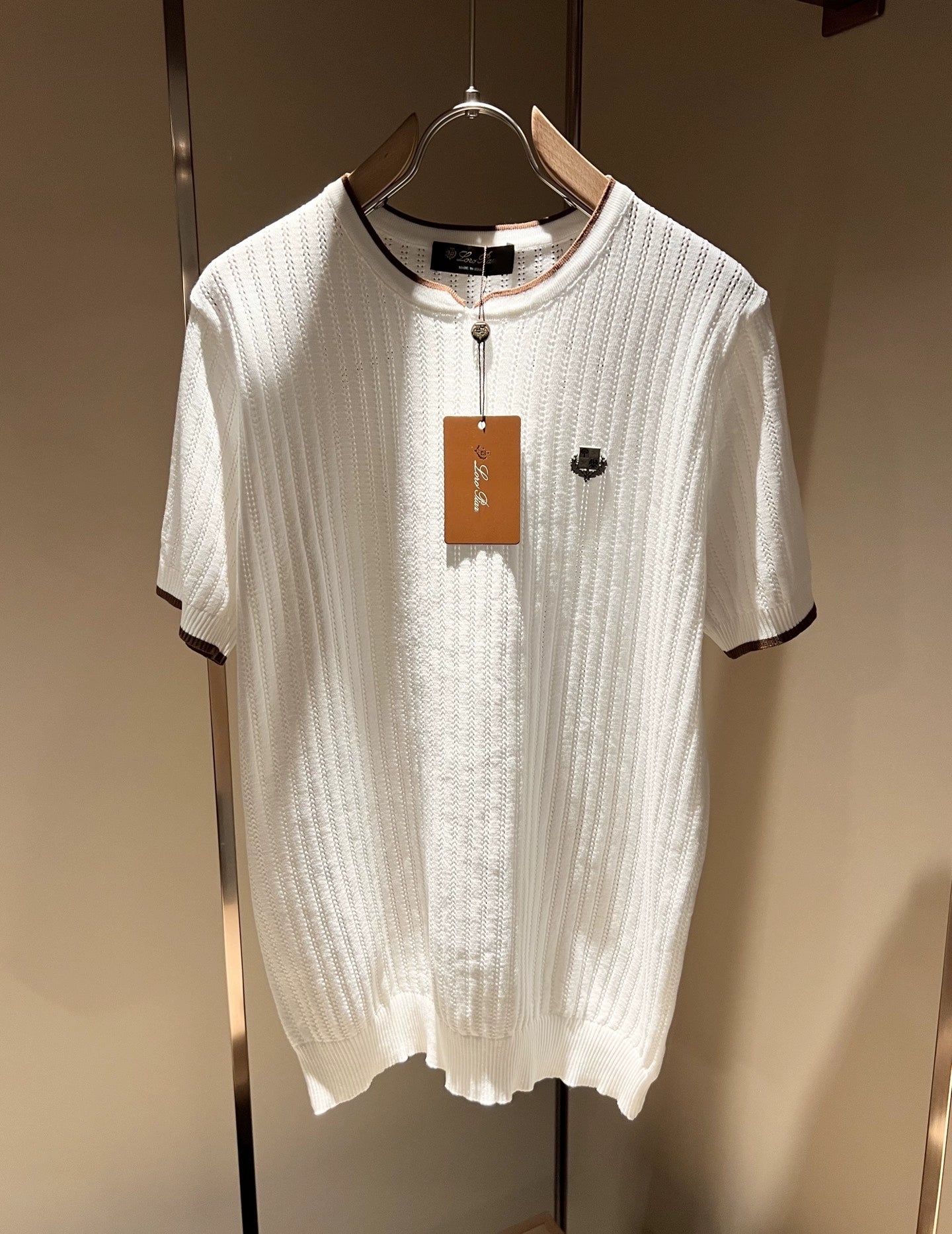LP Italy 25ss comfortable breathable knitted sweater men's casual short-sleeved T-shirt