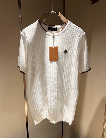 LP Italy 25ss comfortable breathable knitted sweater men's casual short-sleeved T-shirt