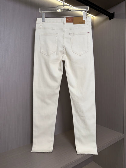 LP Italy 25ss simple solid color straight trousers men's micro-elastic comfortable casual jeans