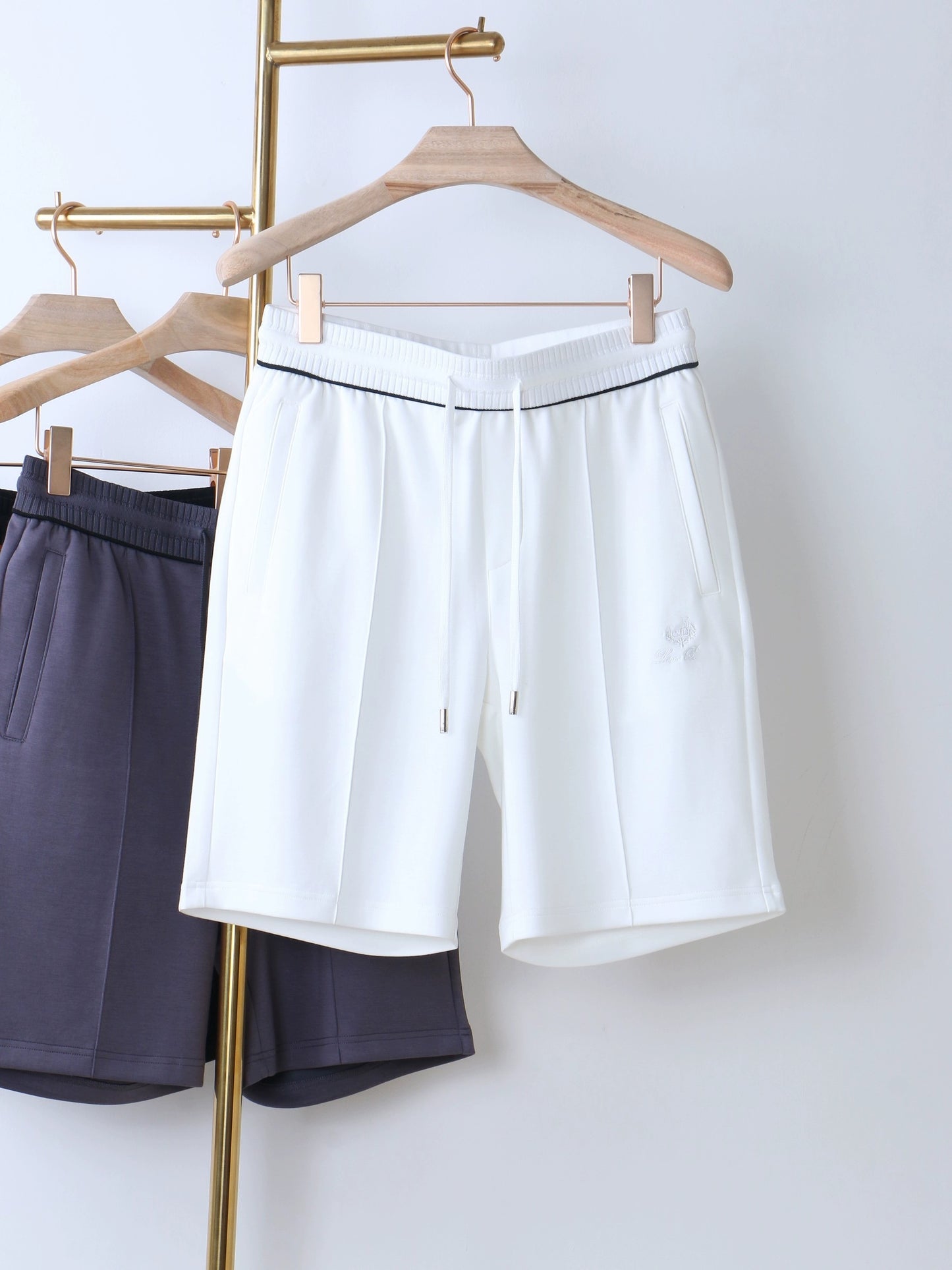 LP Italy 25ss comfortable breathable drawstring straight five-point pants men's casual shorts