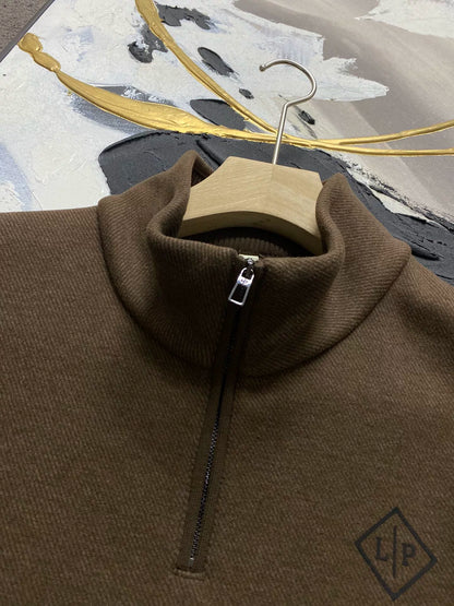 LP Italian autumn and winter comfortable casual fashion thickened half-height zipper stand-up collar sweater