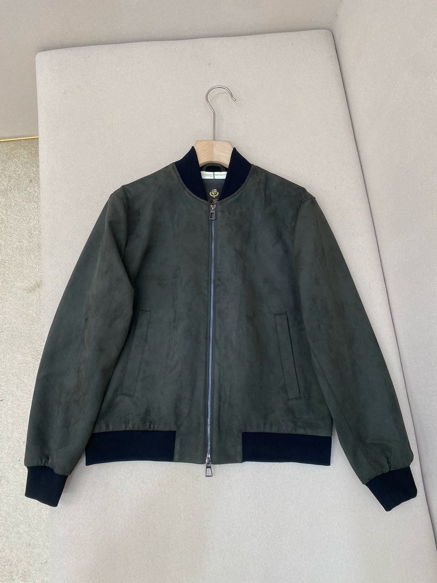 LP Italian Suede Baseball Collar Airplane Jacket Men's Versatile Casual Jacket