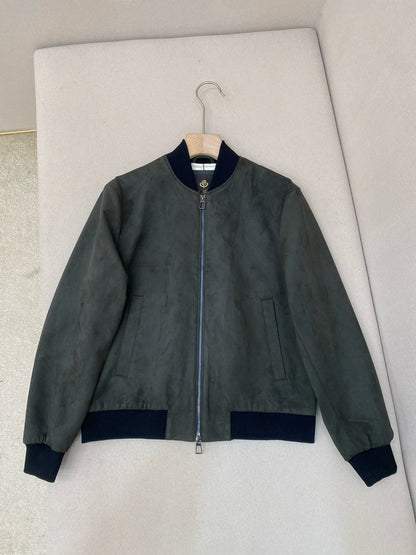 LP Italian Suede Baseball Collar Airplane Jacket Men's Versatile Casual Jacket