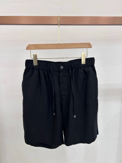 LP Italy 25ss comfortable breathable drawstring straight cotton and linen five-point pants casual shorts