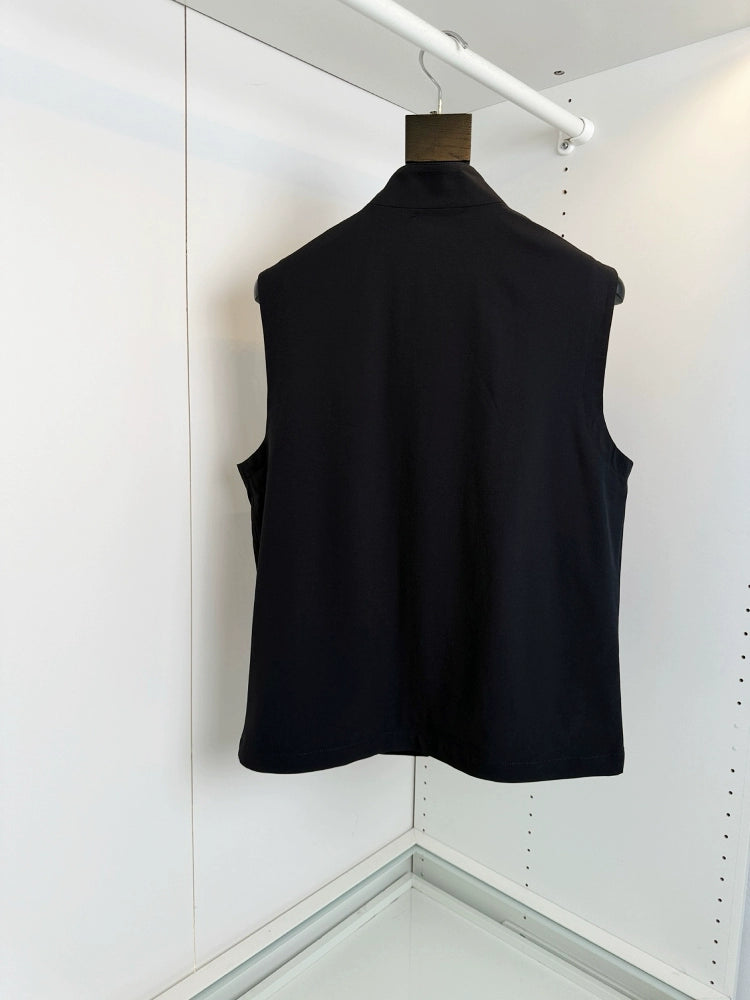 LP Italy 25ss Comfortable and breathable men's casual stand-up collar vest vest jacket