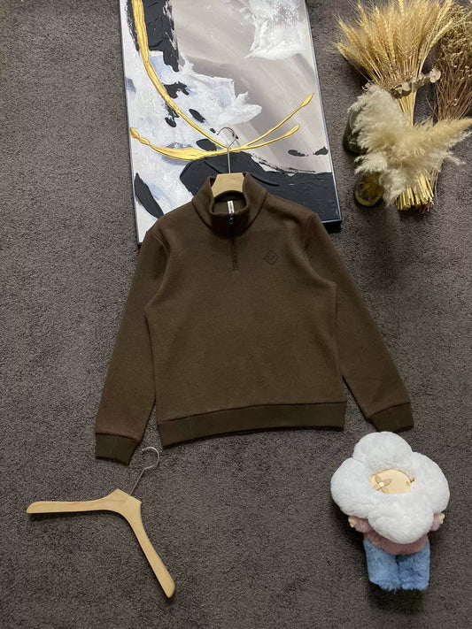 LP Italian autumn and winter comfortable casual fashion thickened half-height zipper stand-up collar sweater