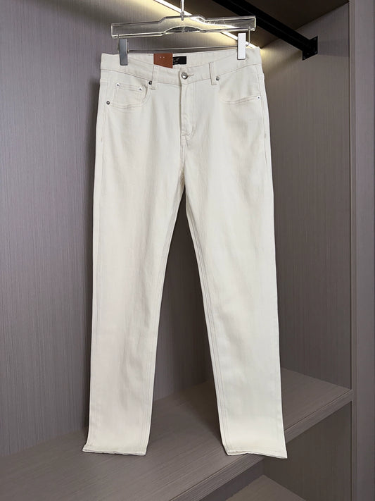 LP Italy 25ss simple solid color straight trousers men's micro-elastic comfortable casual jeans