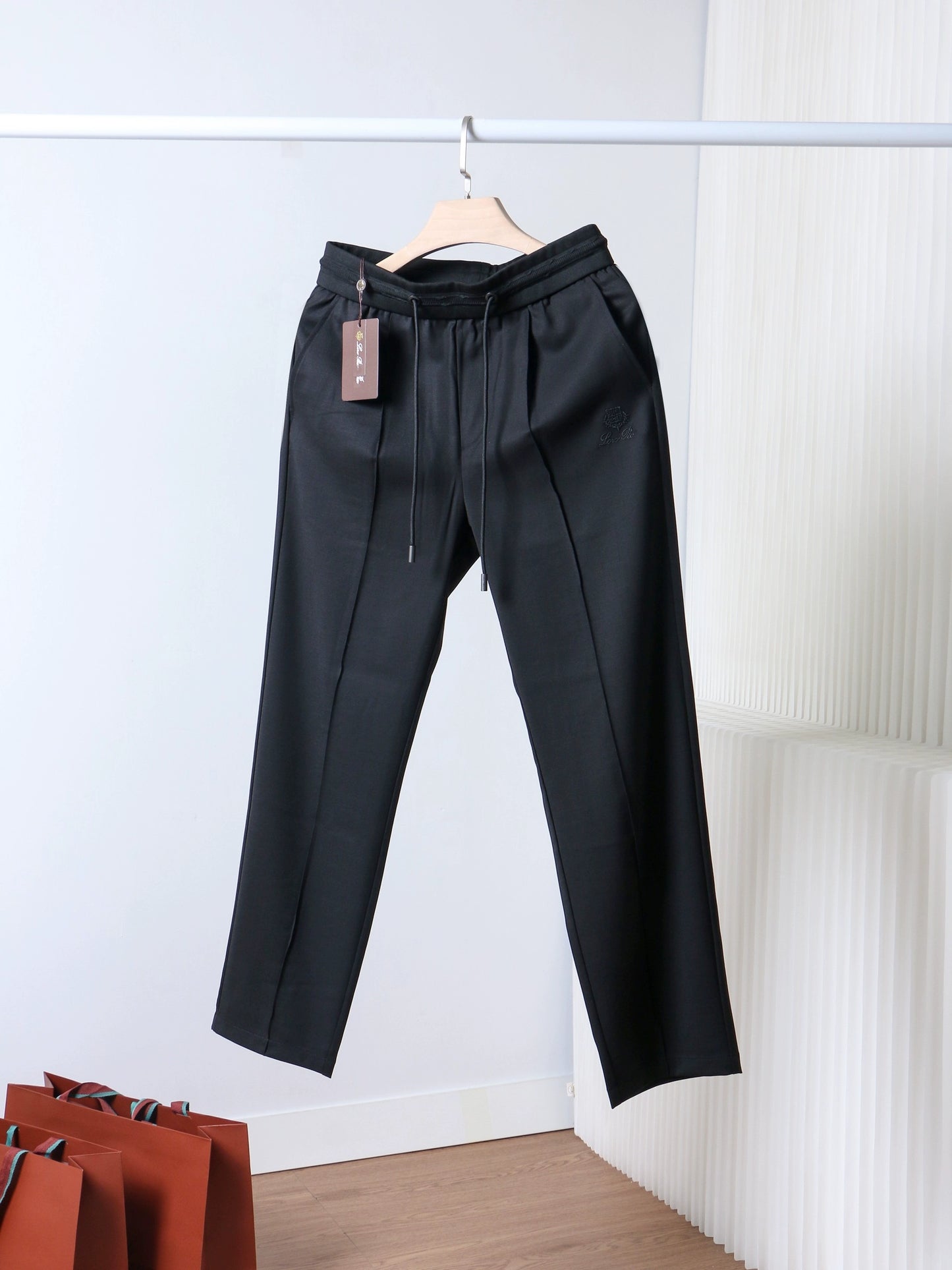 LP Italian 25ss linen drawstring straight men's breathable casual trousers