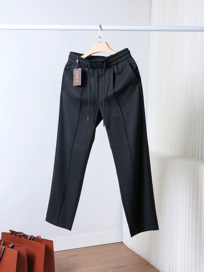 LP Italian 25ss linen drawstring straight men's breathable casual trousers