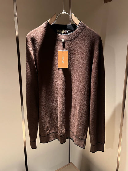 LP Italian thermal crew neck knitted wool sweater men's casual long-sleeved sweater