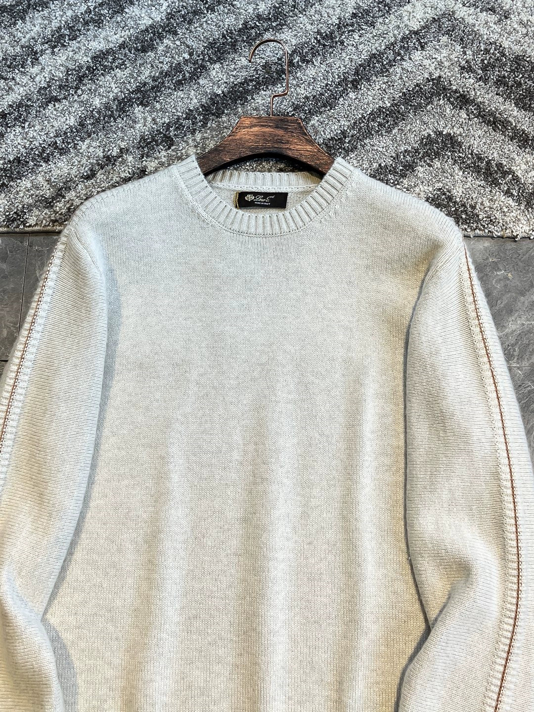 LP Italian crew neck wool sweater men's warm and comfortable casual long-sleeved sweater